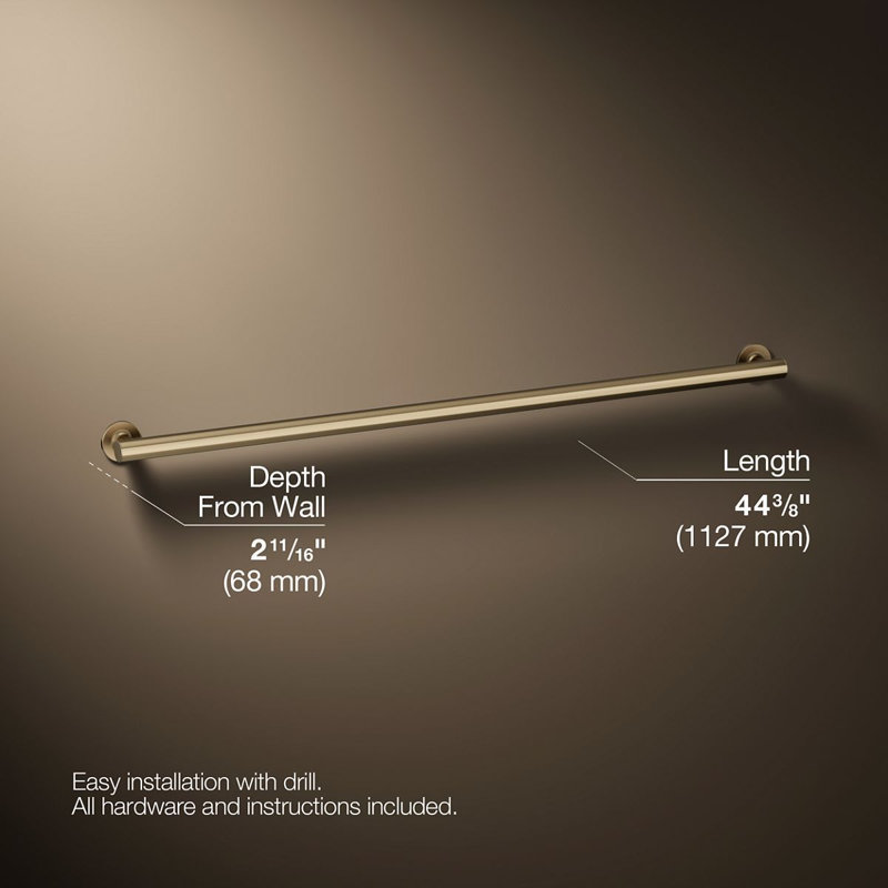 Purist Grab Bar, Vibrant Brushed Bronze, 42"W