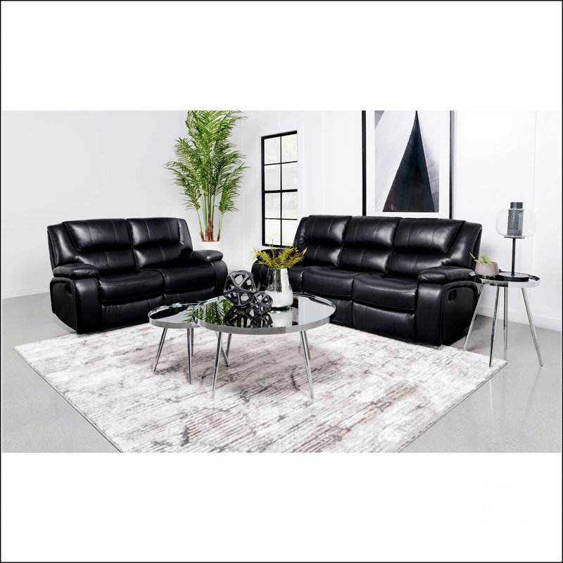 Ensemble de canapé inclinable deux pièces avec fonction d'inclinaison manuelle et coulissante, offrant une assise confortable et un entretien facile