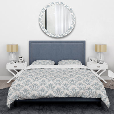 Grey/White Microfiber Duvet Cover Set