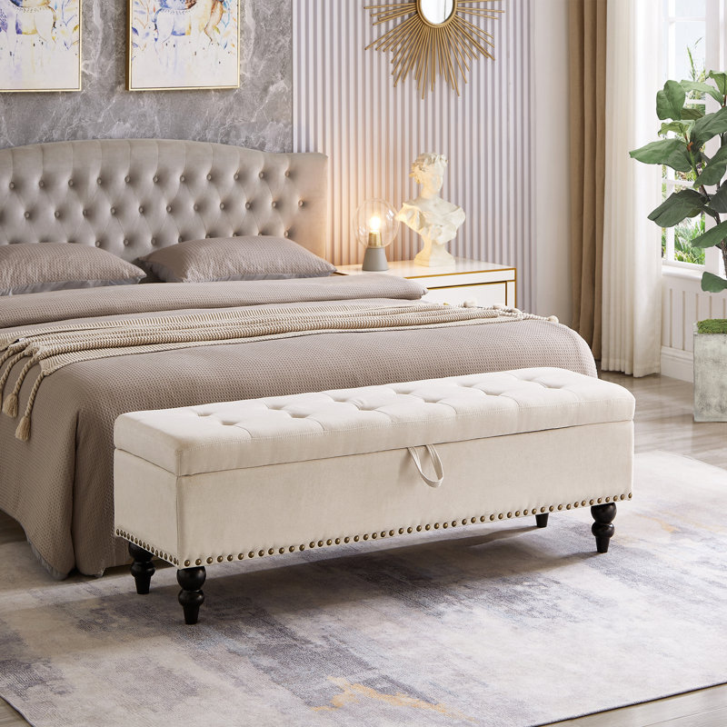 Banc de rangement Dhanveer, Beige