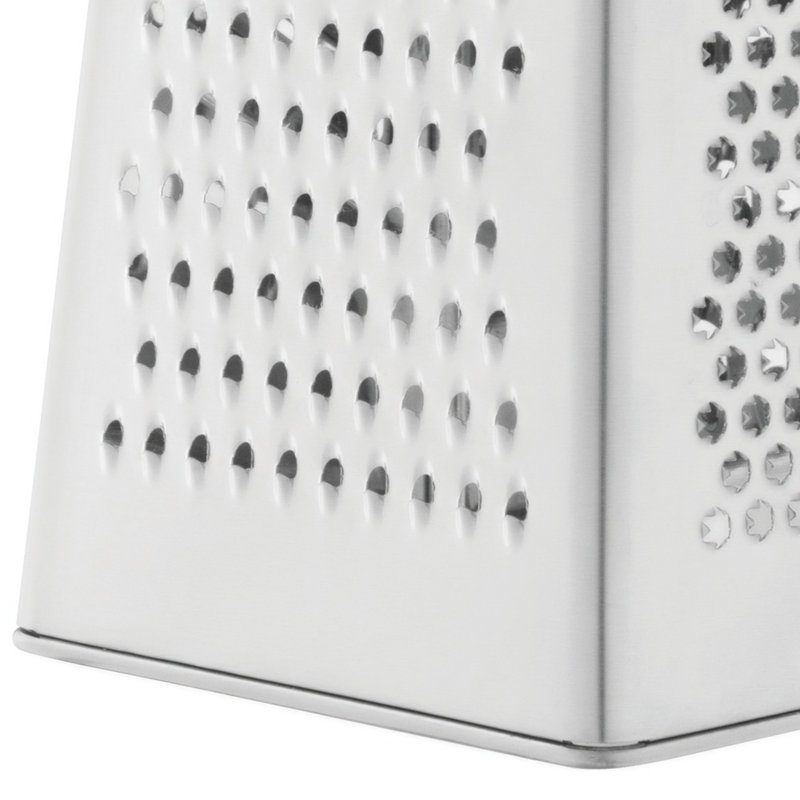 9" Stainless Steel 4-Sided Grater with Soft-Grip Handle