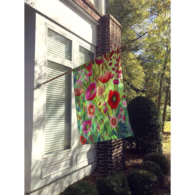 Drapeau de maison en polyester 40 x 28 po Guerino, Fleurs de la passion roses