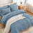 Andency Grayish Blue Super King Size Comforter Set with Sheets - 7 Pieces Bed in a Bag Boho Tufted Bedding Sets Fluffy Lightweight Super King Bed Set with Comforter, Sheets, Pillowcases & Shams-124621820-124621810
