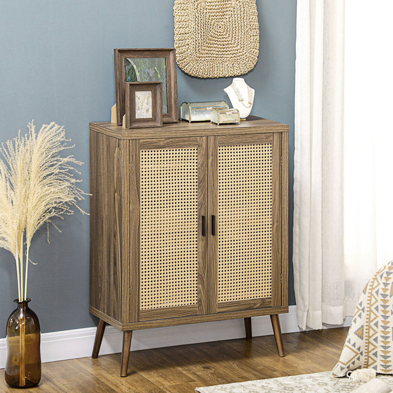 Buffet avec portes en rotin