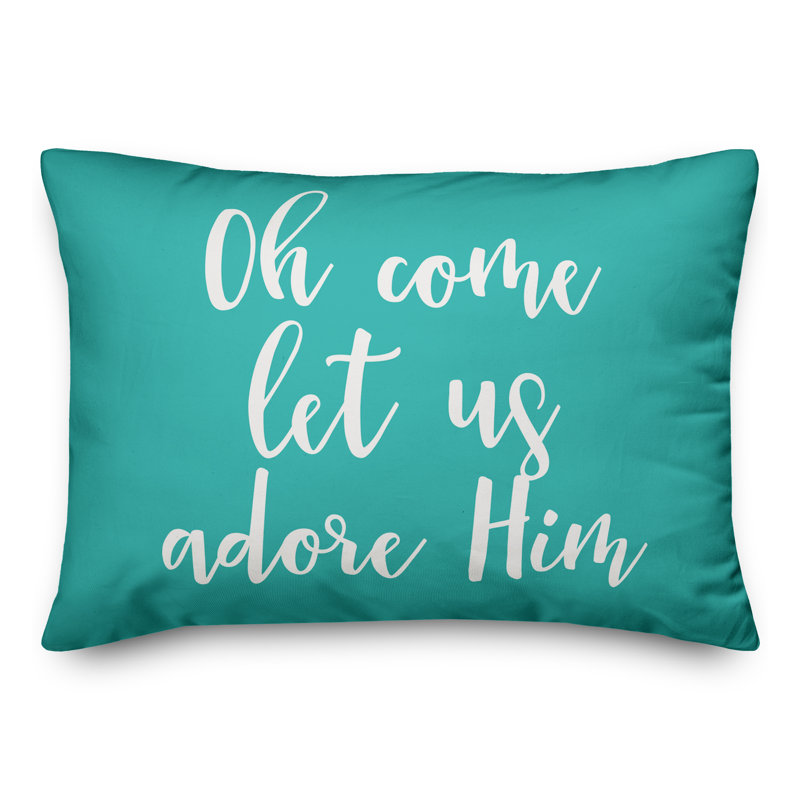  Coussin Oh Come Let Adore him, Bleu sarcelle