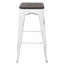 Tabouret de bar empilable blanc vintage et espresso - Paquet de 2