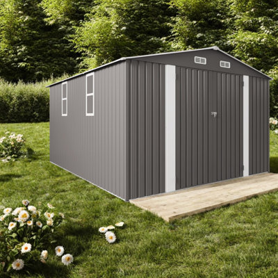 Remises en métal durables avec rangement spacieux et conception moderne pour la cour arrière