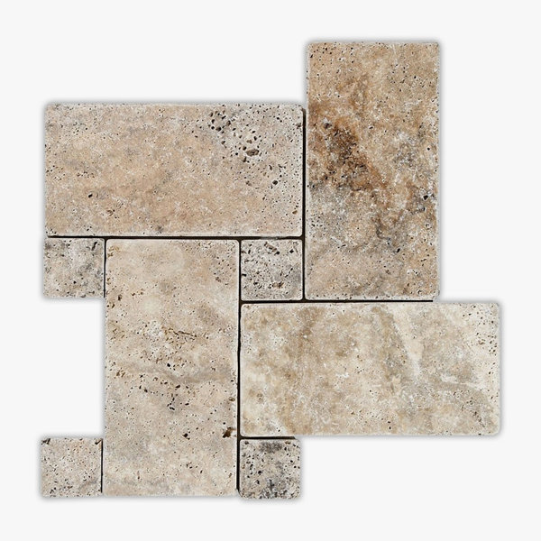 Scabos Tumbled Large Basket Travertine Mosaic