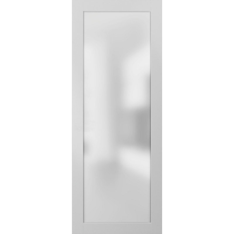 Porte standard en verre givré Planum, 32 po x 80 po, Blanc