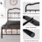 Amylia Double Wave Headboard and Footboard Heavy Duty Anti-sway 14in High Steel Tube Iron Bed with Storage-671799883