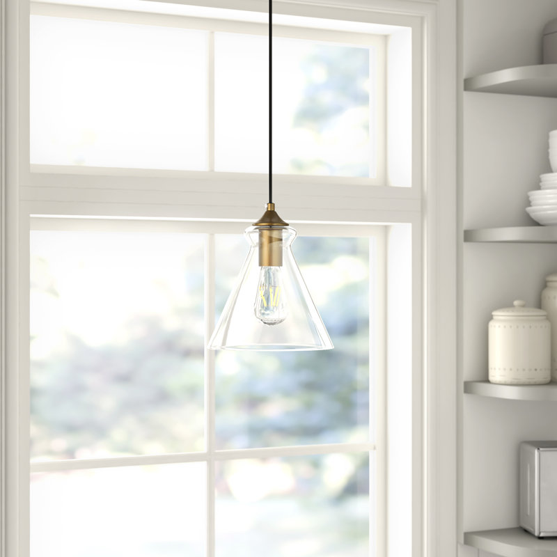 Luminaire suspendu à intensité variable 1 lumière Inola , Laiton
