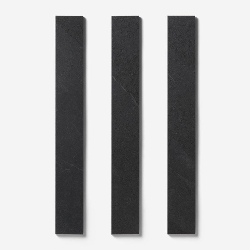 Fordham 3x24 Matte Porcelain Floor and Wall Bullnose Tile, Black