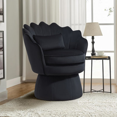 Upholstered Velvet Swivel Barrel Accent Chair