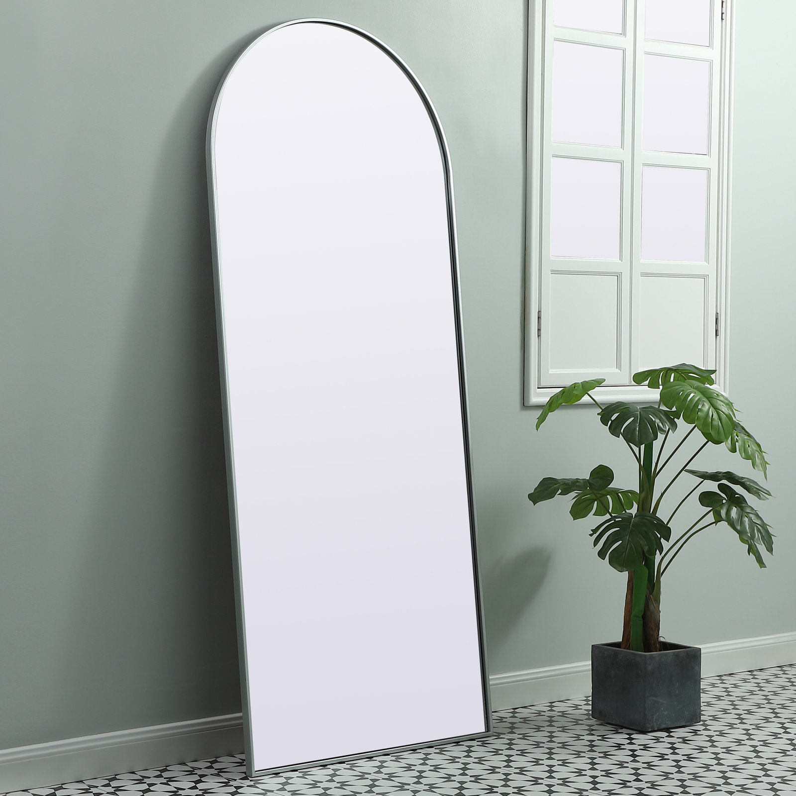 Sabine Accent Mirror, Silver, 76" x 32"