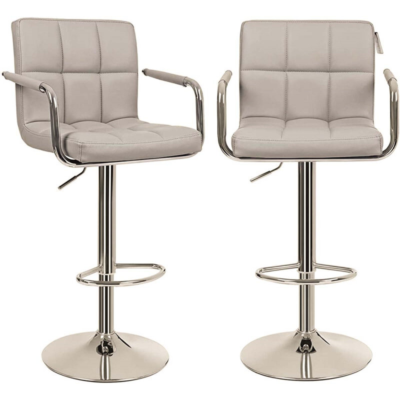 Strathearn Swivel Adjustable Height Counter Stool with Metal Frame