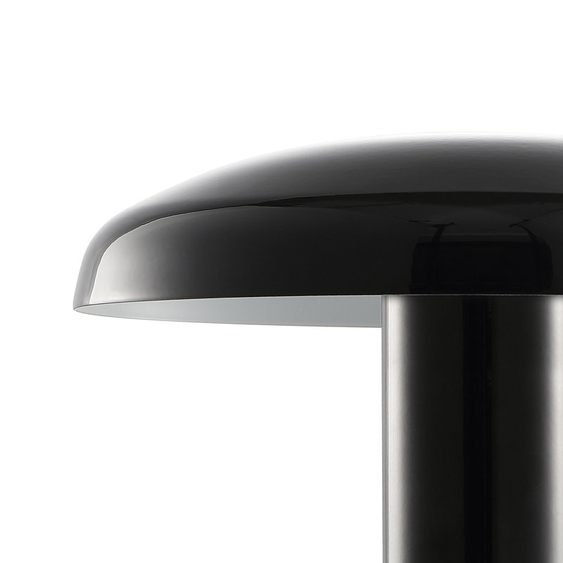Black Cordless Touch LED Mushroom Table Lamp
