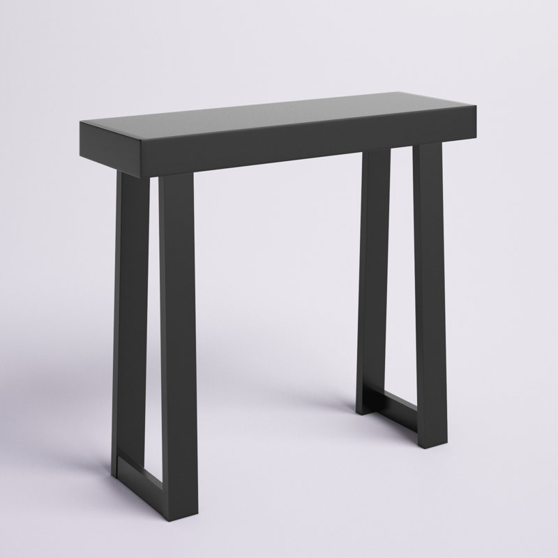 Bahez Solid Wood Console Table, 36" W, Black