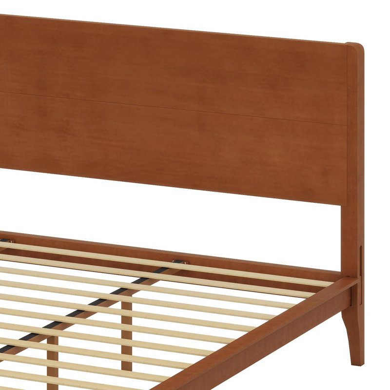 Lit plateforme en bois de bambou, Brun