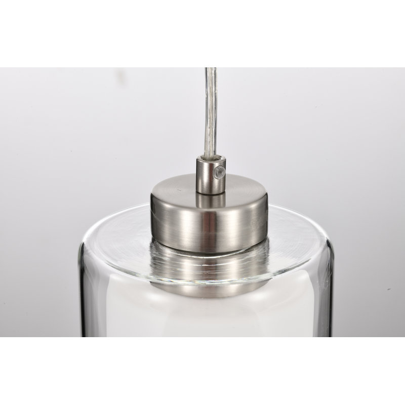 Luminaire suspendu 1 lumière Rosetto, Nickel brossé
