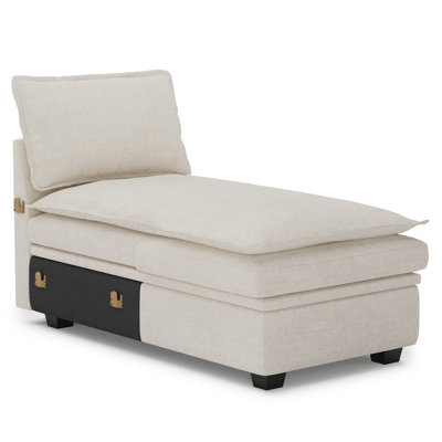 Luna Chenille Storage Chaise For Modular Sectional Sofa by Latitude Run