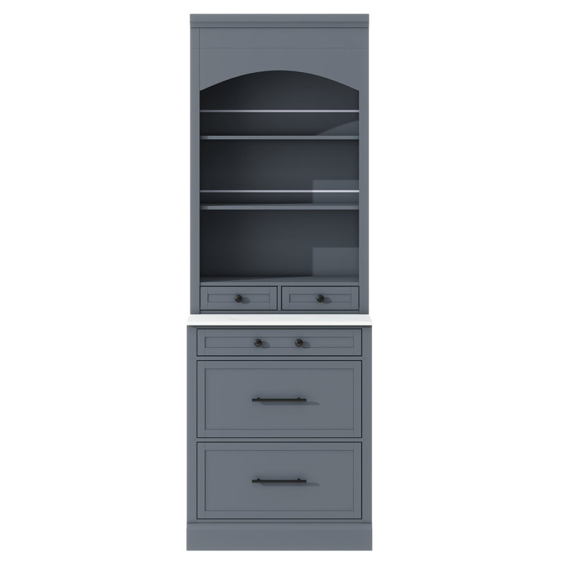 Garde-manger de hauteur moderne de 83,7 pouces, grande huche de cuisine autoportante avec dessus, armoire de présentation avec 5 tiroirs de rangement et tablette réglable