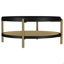 Table basse ronde avec tablette de rangement