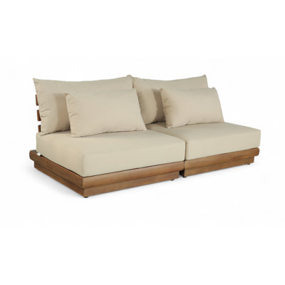 Ivry Water Resistant Fabric Upholstered Outdoor Patio Modular Loveseat