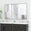 Miroir décoratif de 48 po x 32 po avec cadre noir - caractéristique fonctionnelle pour différentes pièces comme la salle de bain, la chambre à coucher, le salon et le vestibule-46081258