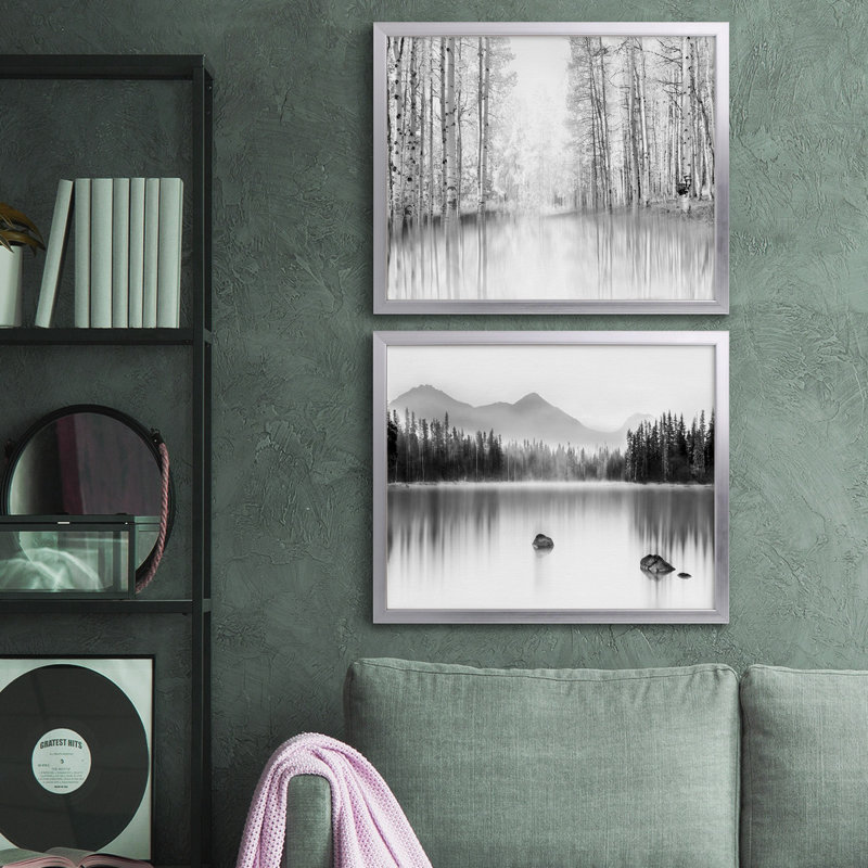 Reproduction de photo sur toile, Toile avec cadre argenté, Pas de tapis