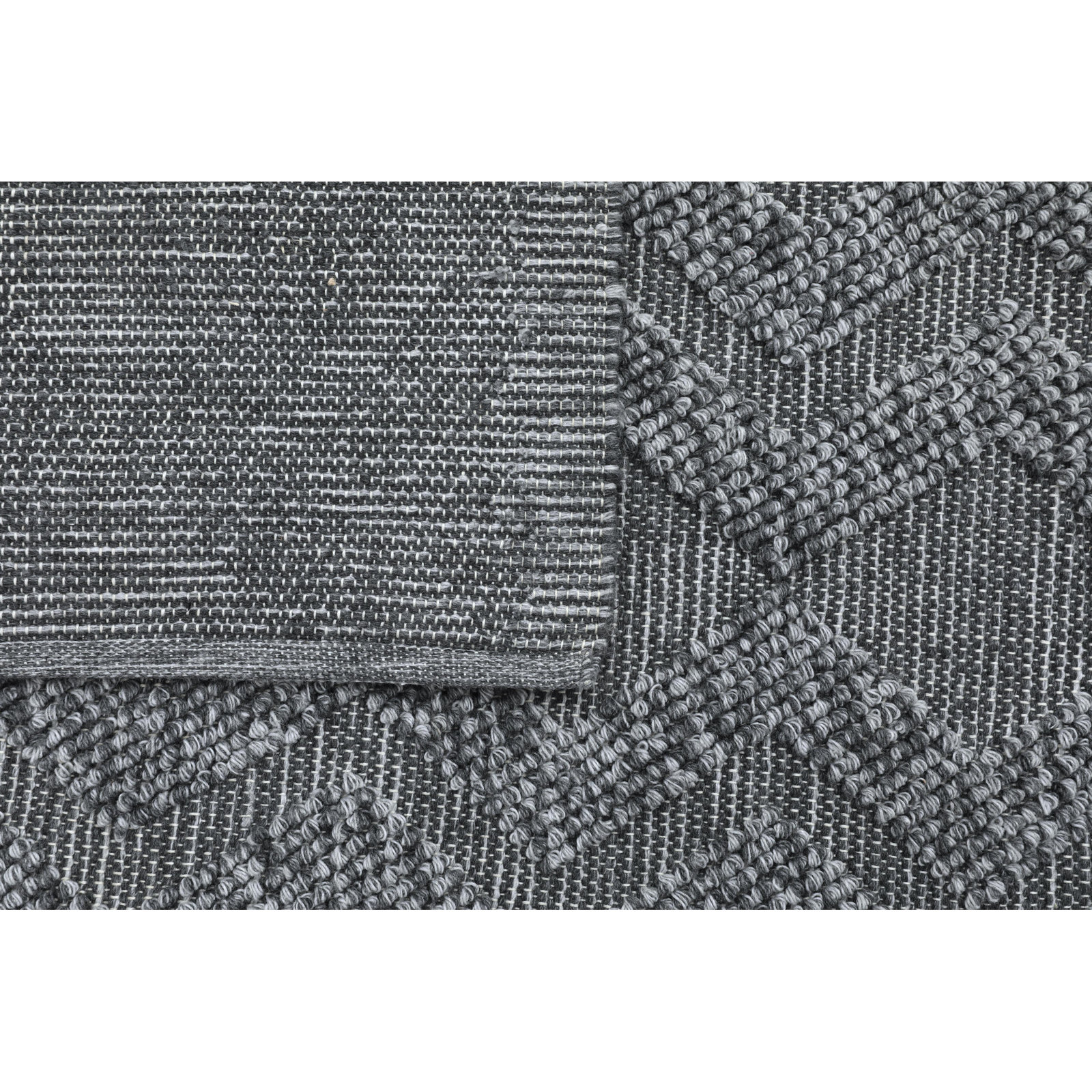 Linn Gray Hand-Woven Chevron Rug, Rectangle 5' x 8'