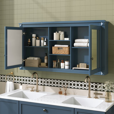Armoire à miroir 55 "2 en 1 avec tablettes réglables 55"
