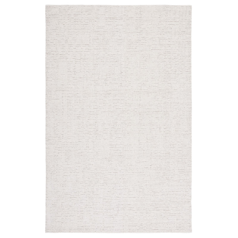 Armina Handmade Tufted Wool Ivory/Beige Area Rug, Rectangle 6' x 8'