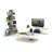 Mid Century Modern Tv Stand 4 Shelves Open Storage Metal Cords Entertainment Centre 56 Inch Low Tv Unit-424572804