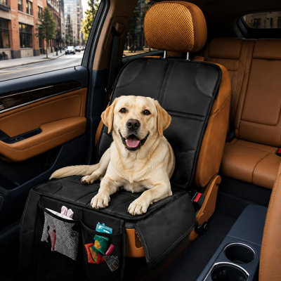 Ce tapis pour animaux de compagnie noir 2 en 1 offre une adaptation universelle aux sièges avant et arrière de la voiture, grâce à sa construction imperméable et anti-rayures, et sert de coussin pour grand chien dans les voitures, les VUS et les camions.