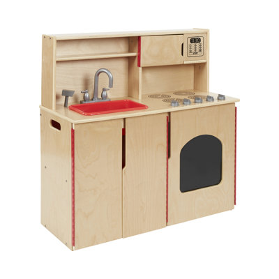 ECR4Kids 4-in-1 Kitchen, Sink, Stove, Oven, Microwave and Storage, Play Kitchen