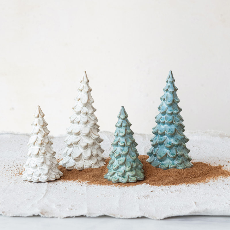 Compact Stoneware Tree With Reactive Glaze