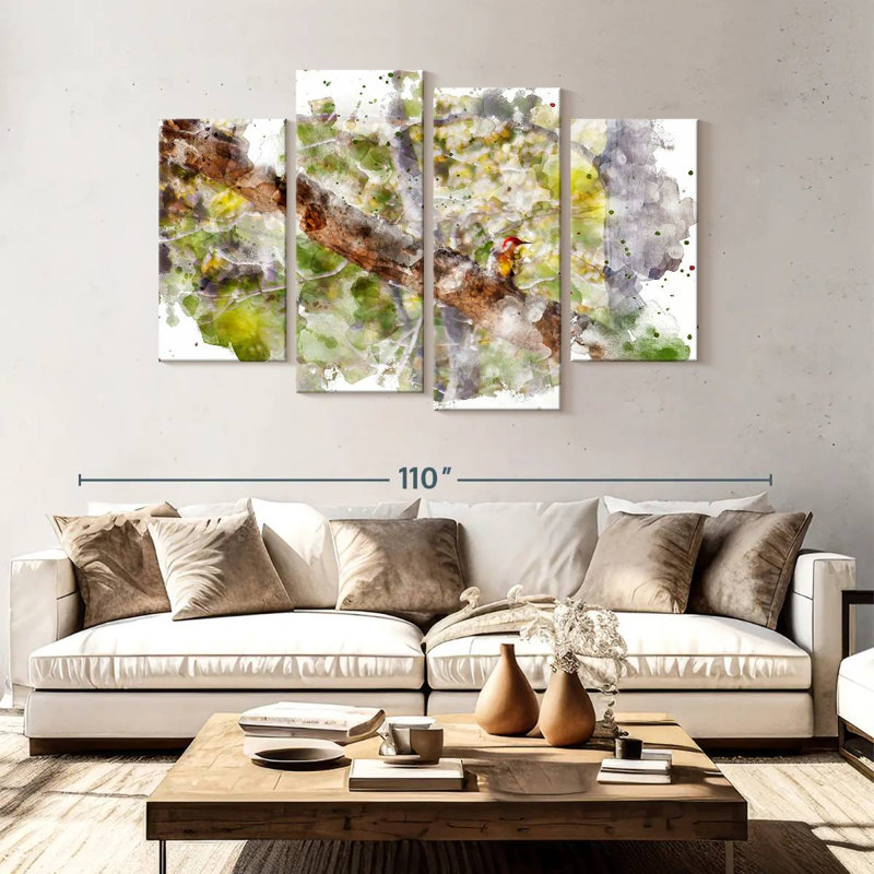 Oiseau de forêt sauvage Avery, H 54 po x l 84 po