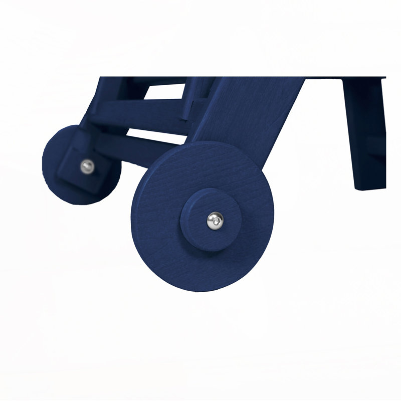 Outdoor Chaise Lounge Chair  with Side Table, Navy Blue