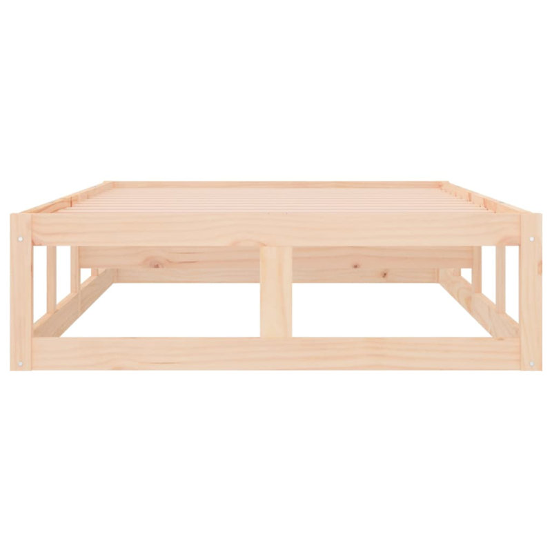 Bed Frame Solid Wood, Brown, 95.5 x 205.5 cm