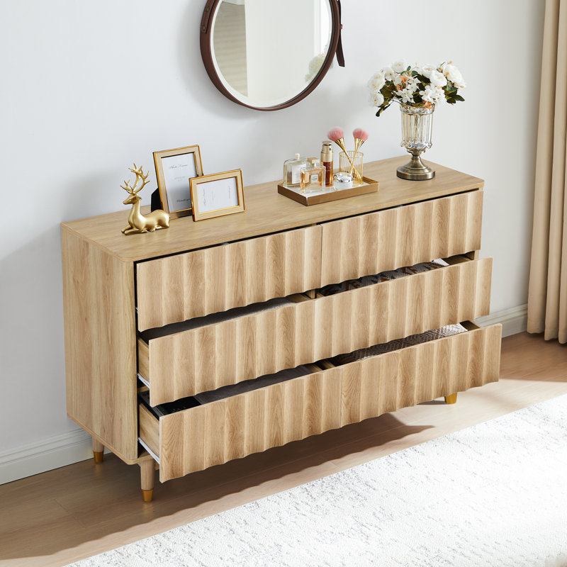 Silvena 6-Drawer Double Dresser (53.2" W), Yellow
