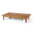 Adjustable Outdoor Wooden Bench with Slatted Backrest and Mid-Century Modern Design, Beige+Teak