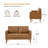 Altieri 53"W Faux Leather Loveseats Sofa with Movable Backrest Cushions-668840539