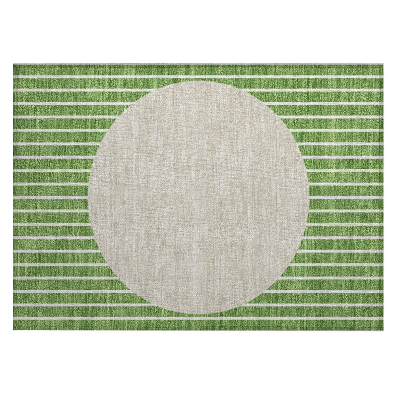 Machine Washable Indoor/Outdoor Chantille ACN994 Green Area Rug, Rectangle 1'8" x 2'6"
