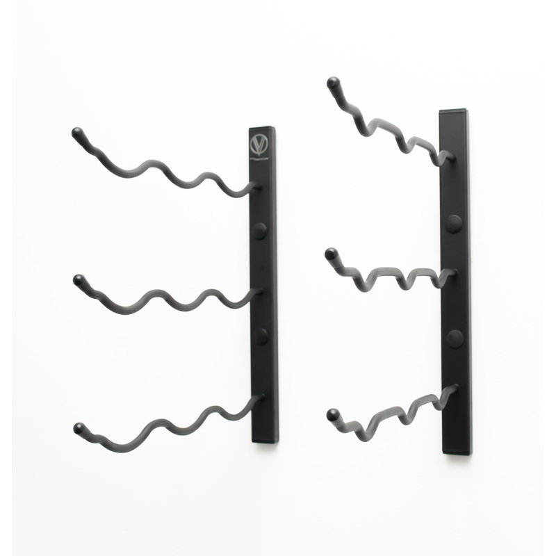 9 Bottle Wall Mounted Wine Bottle Rack in Black