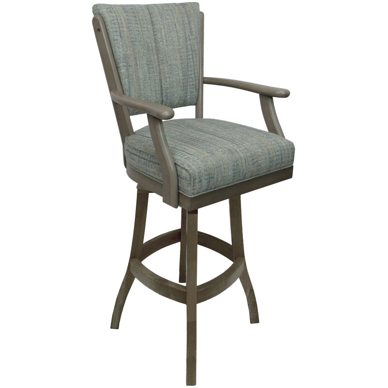 Tabouret pivotant en bois Bellamy, Tabouret de comptoir (siège d'une hauteur de 30, Nouveau gris