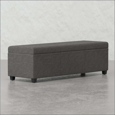 Storage Ottoman Bench With Interior, Child-Safe Hinge, And Stylish Faux Leather Upholstery For Modern Homes