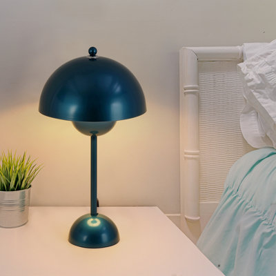 Lampe de table scandinave Flowerpot, lampe de chevet champignon bleu moderne pour la chambre à coucher, éclairage décoratif danois nordique pour le salon et le bureau