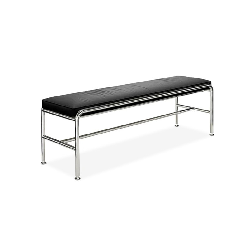 Banc rembourré noir, Noir, H 17,72 po x L 55,12 po x P 15,75 po