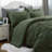 Bedsure Queen Burgundy Pintuck Bed-in-a-Bag - Olive Green Pinch Pleat Comforter Set with Sheets, Pillowcases & Shams (Set of 7)-105523217-105523204