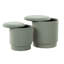 Ottoman Set In Light Green Velvet